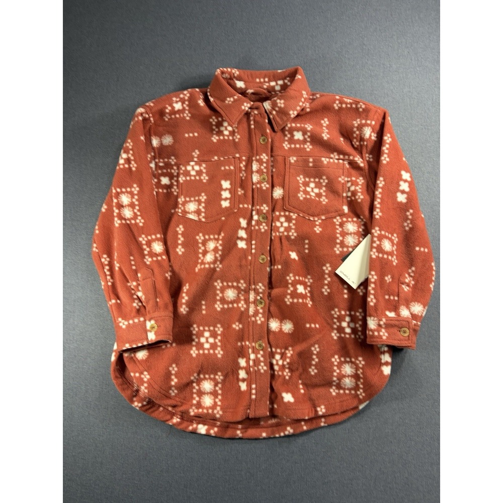 O'Neill Fleece Women Button Down Top T-Shirt Large New With Tags